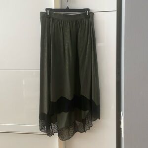 Zadig & Voltaire silk and lace midi skirt